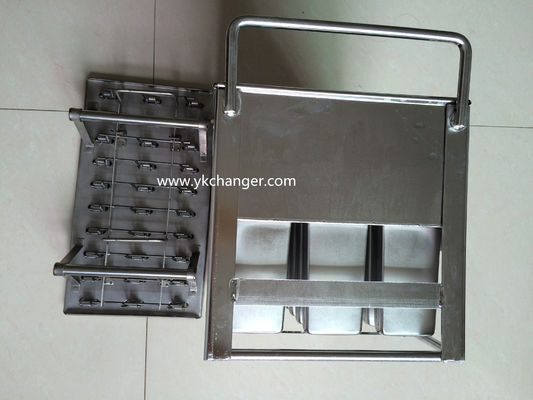 Cesta de moldes de hielo de acero inoxidable, tipo manual para uso comercial, con extractor y soporte para palitos