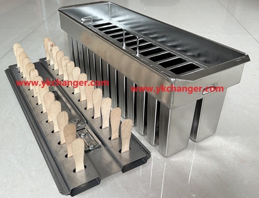 Paletas de helados de acero inoxidable moldeados con extractor de barra universal tipo ataforma