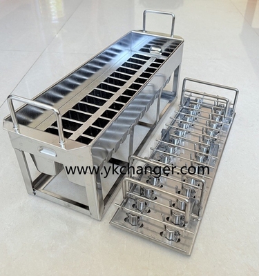 Bandeja de cesta de moldes de helado de acero inoxidable personalizados con soporte protector y asas de transporte fáciles según las solicitudes del comprador