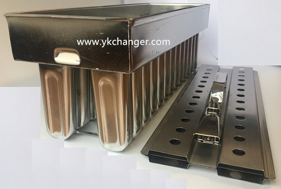 Moldes de paletas comerciales de acero inoxidable, moldes de helado 2x13 70ml con extractor, tipo plataforma, alta calidad